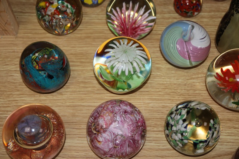 Thirty three various paperweights including Caithness